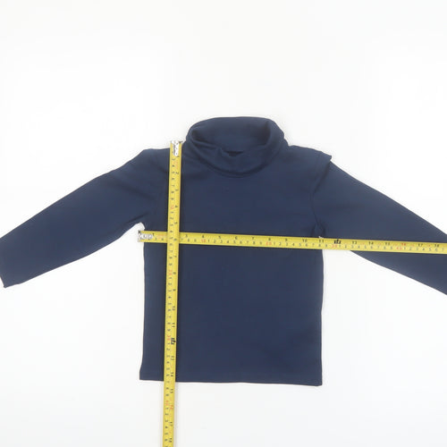 Primark Unisex Baby Blue Cotton Roll Neck Long Sleeve T-Shirt 24 Months