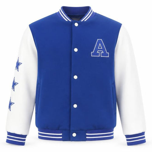 Shein Boys Blue Varsity Jacket 13-14 Years Polyester Lined School Jacket