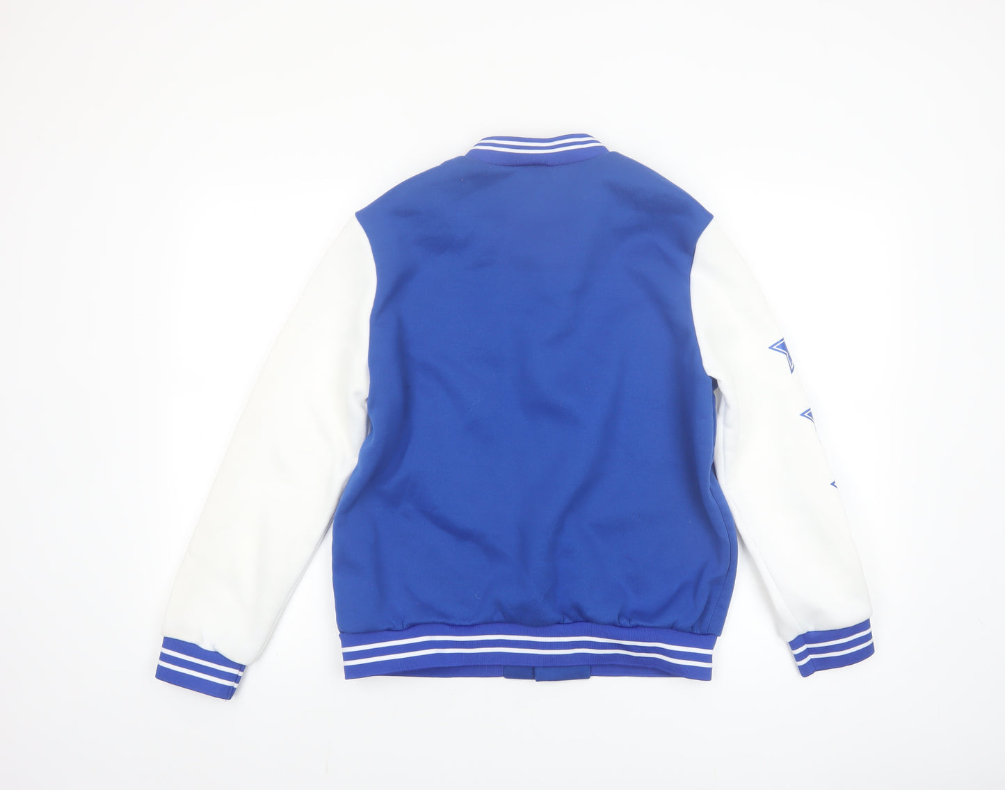 Shein Boys Blue Varsity Jacket 13-14 Years Polyester Lined School Jacket