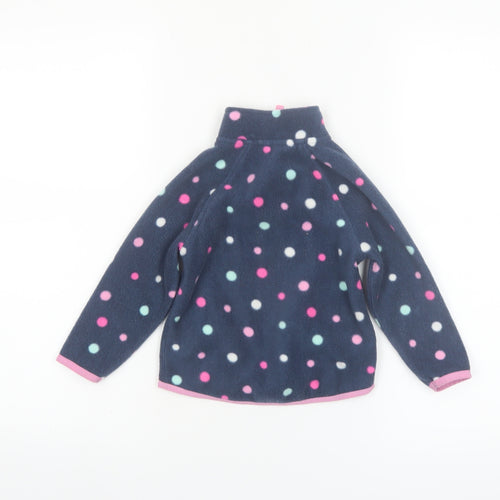 Dunnes Stores Girls Blue Polka Dot Fleece Zip Jacket 18-24 Months
