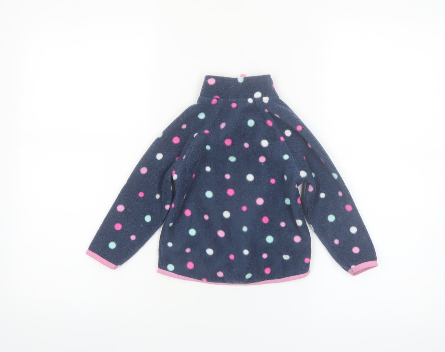 Dunnes Stores Girls Blue Polka Dot Fleece Zip Jacket 18-24 Months