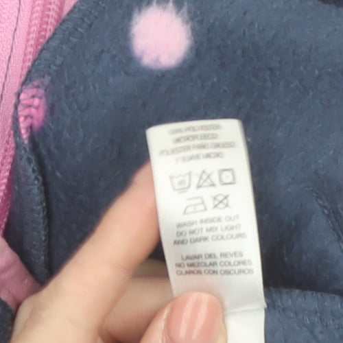Dunnes Stores Girls Blue Polka Dot Fleece Zip Jacket 18-24 Months