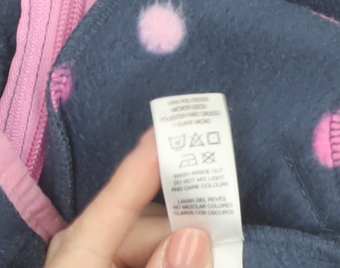 Dunnes Stores Girls Blue Polka Dot Fleece Zip Jacket 18-24 Months