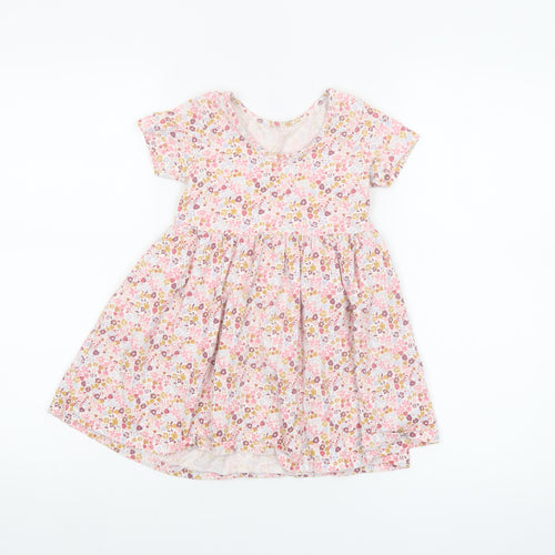 Leigh Tucker Willow Girls Pink Floral Cotton A-Line Dress 3-4 Years