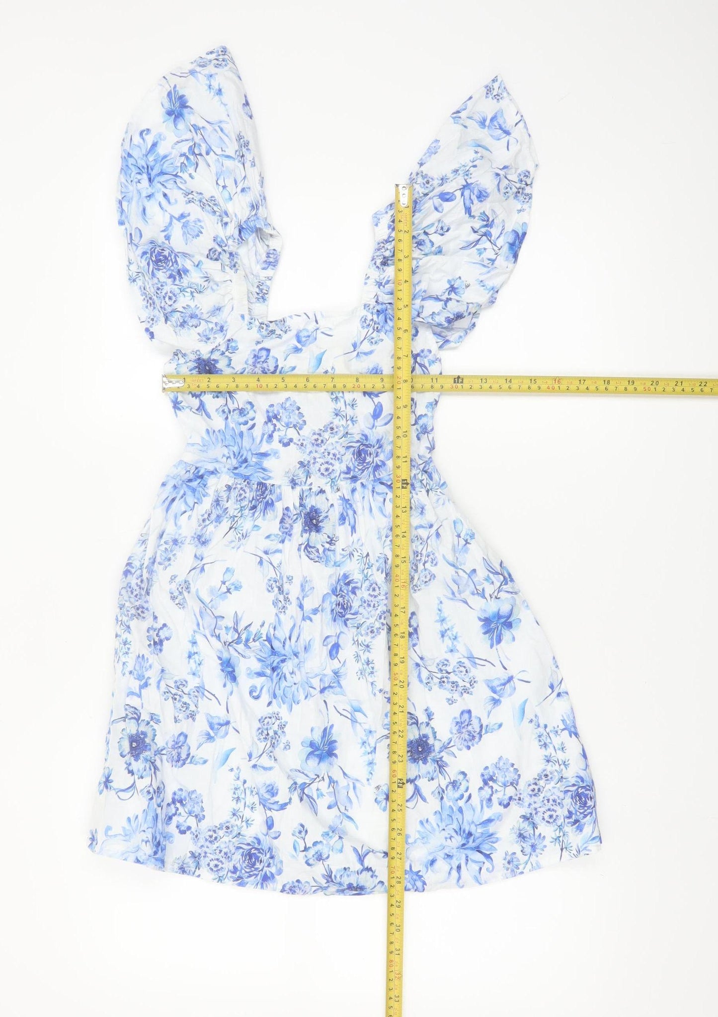 Next Girls Blue Floral A-Line Cotton Dress 6 Years