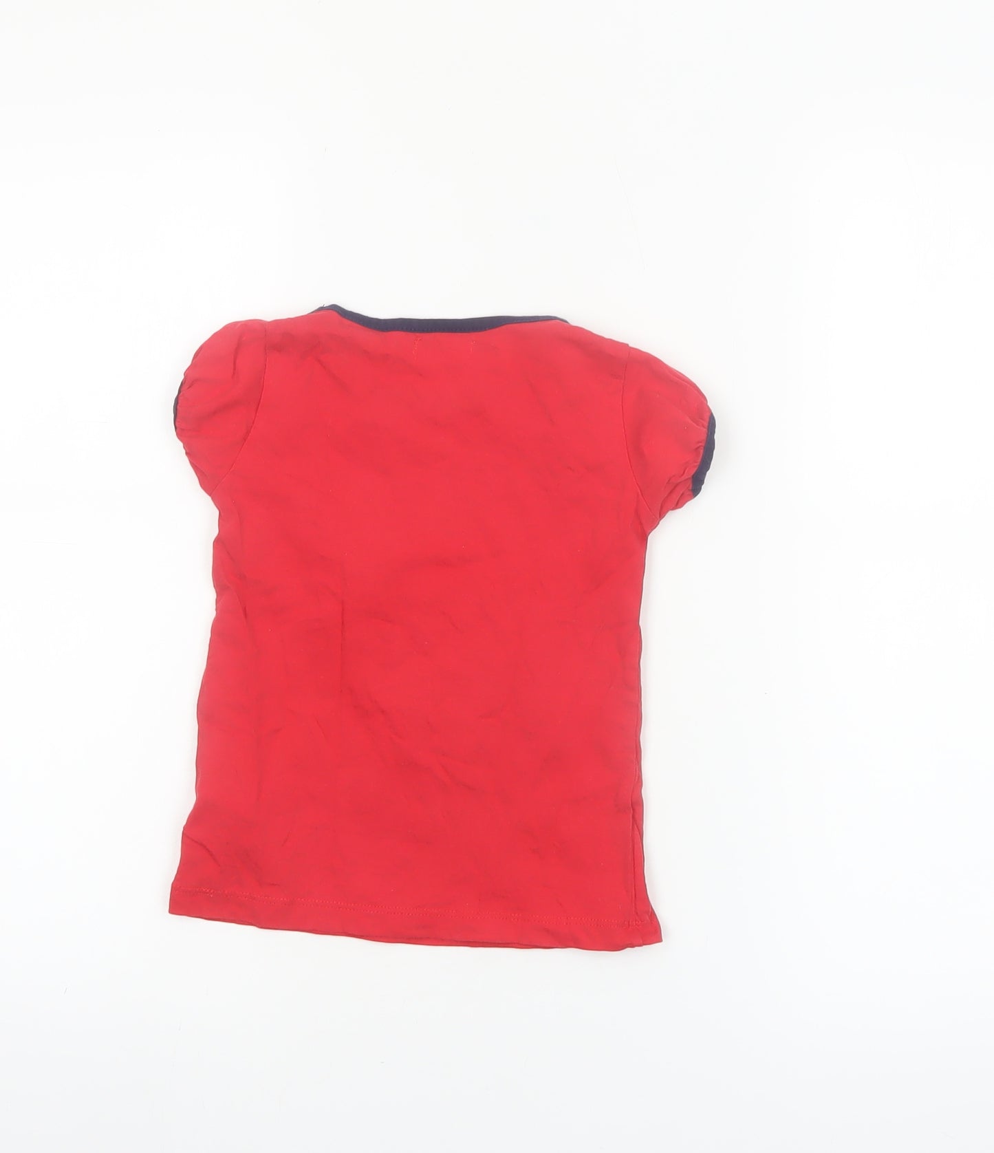 Minoti Girls Red Short Sleeve Graphic Cotton T-Shirt 3-4 Years
