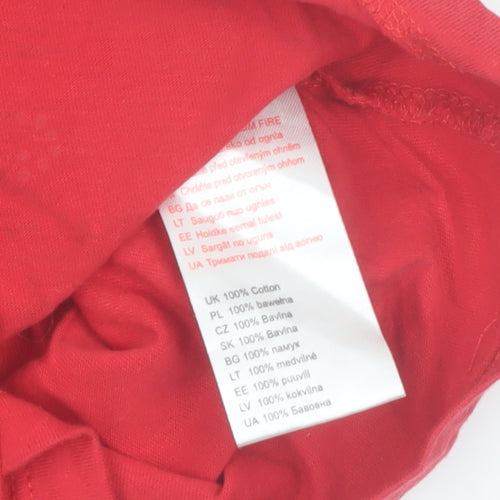Minoti Girls Red Short Sleeve Graphic Cotton T-Shirt 3-4 Years