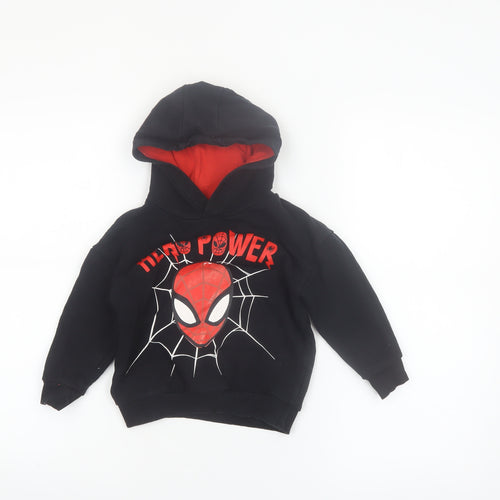 Marvel Spider-Man Boys Black Hoodie 4 Years Pullover Hero Power Cotton Blend