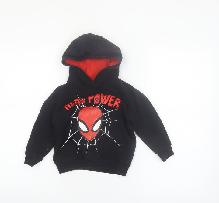 Marvel Spider-Man Boys Black Hoodie 4 Years Pullover Hero Power Cotton Blend