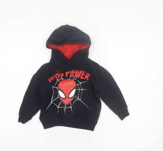 Marvel Spider-Man Boys Black Hoodie 4 Years Pullover Hero Power Cotton Blend
