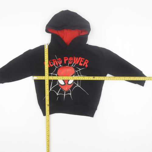 Marvel Spider-Man Boys Black Hoodie 4 Years Pullover Hero Power Cotton Blend