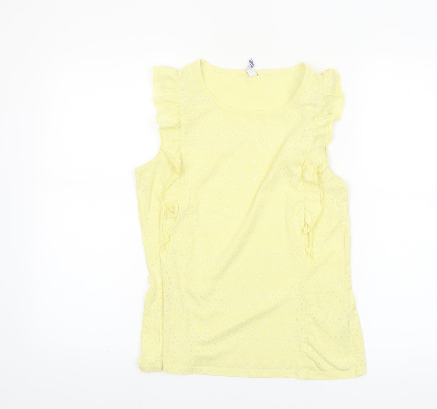 By Henry Holland Yellow Ruffle Sleeve Womens Size 10 Sleeveless Top