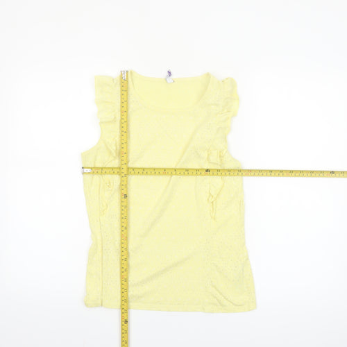 By Henry Holland Yellow Ruffle Sleeve Womens Size 10 Sleeveless Top