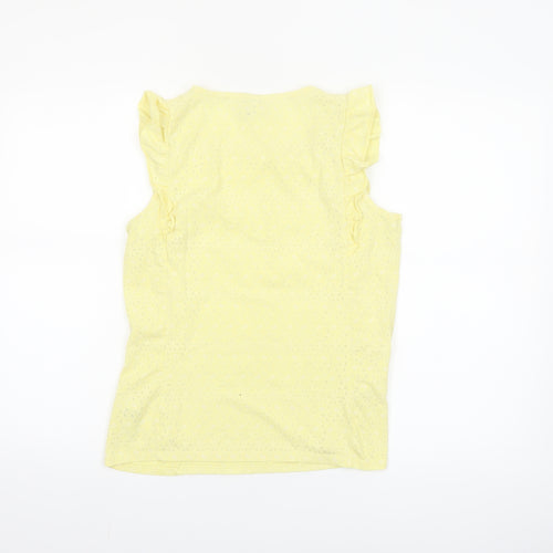 By Henry Holland Yellow Ruffle Sleeve Womens Size 10 Sleeveless Top