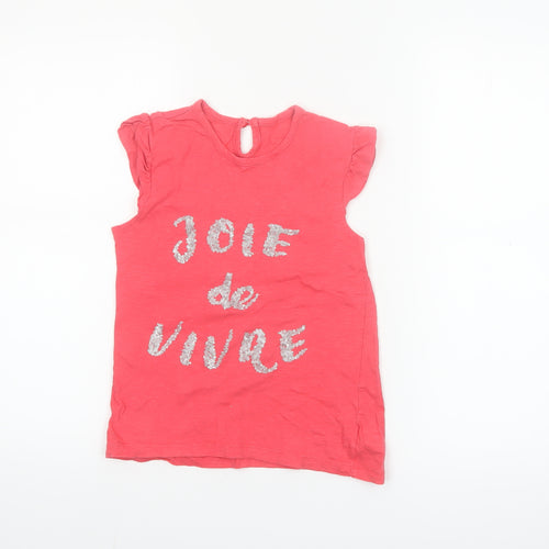 St. Bernard Girls Pink Glitter 'Joie de Vivre' Cotton T-Shirt 8 Years