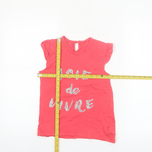 St. Bernard Girls Pink Glitter 'Joie de Vivre' Cotton T-Shirt 8 Years