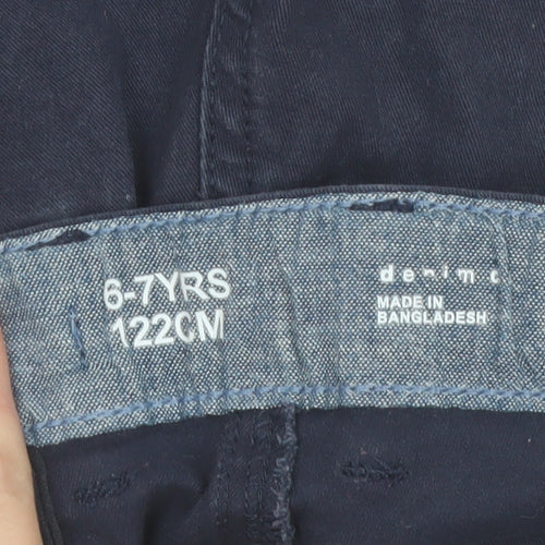 Denim Co Boys Blue Chino Shorts 6-7 Years Cotton Twill Casual Wear