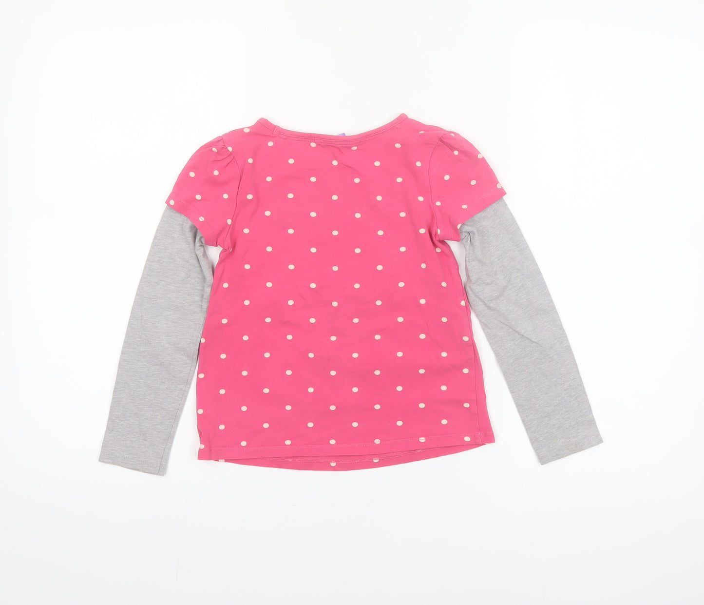 John Lewis Girls Pink Polka Dot Horse Long Sleeve T-Shirt 7 Years