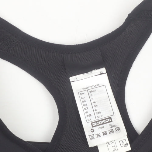 Decathlon Women Black Small Racerback Sports Bra with Rhinestones