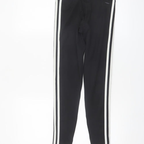 Adidas Womens Black S Slim Fit Stretch Sports Leggings