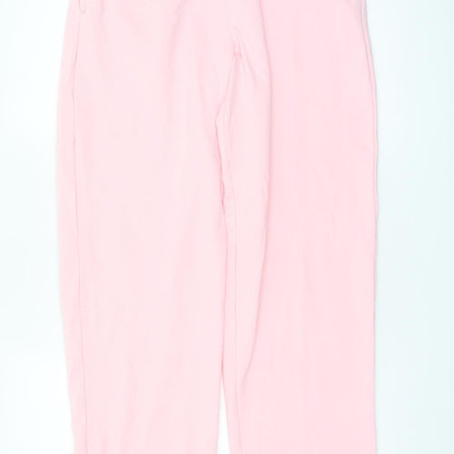 Pieces Womens Pink XS Straight Sweatpants Cotton Blend