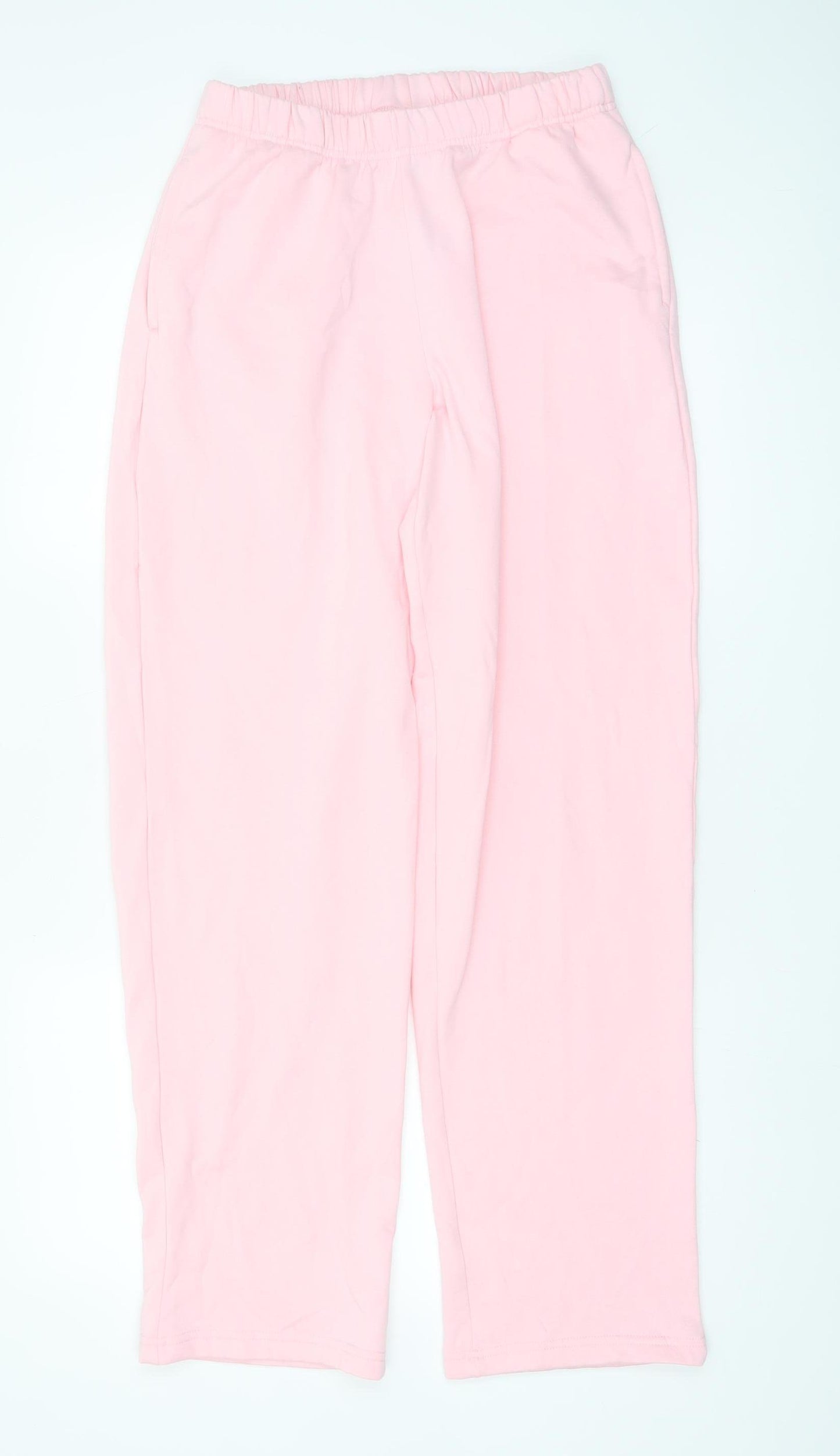 Pieces Womens Pink XS Straight Sweatpants Cotton Blend