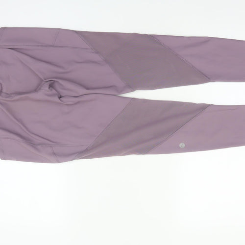Nygeluxe Womens Mauve Mesh Panel High Waist Leggings M