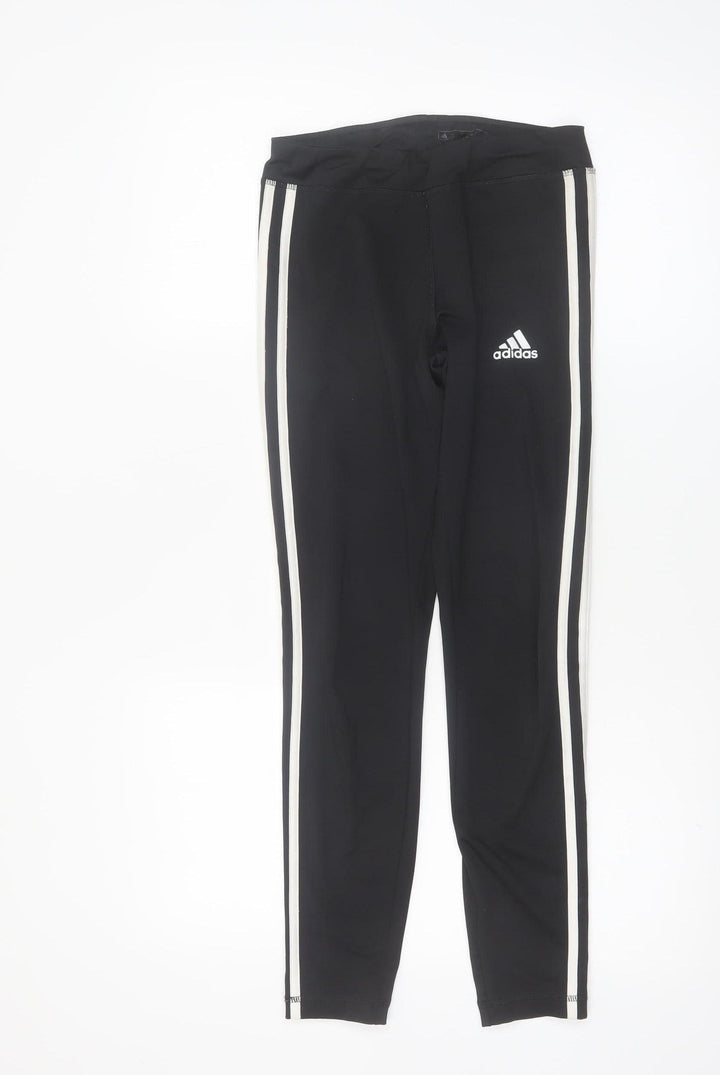 Adidas Boys Black Climalite Track Pants 11-12 Years Slim Fit Joggers