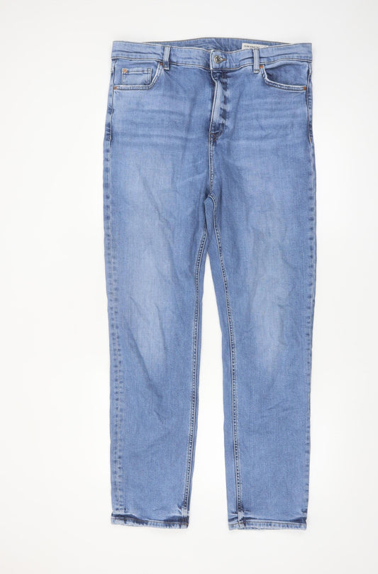 Marks and Spencer Women's Blue Slim Straight Jeans Size 16 Regular