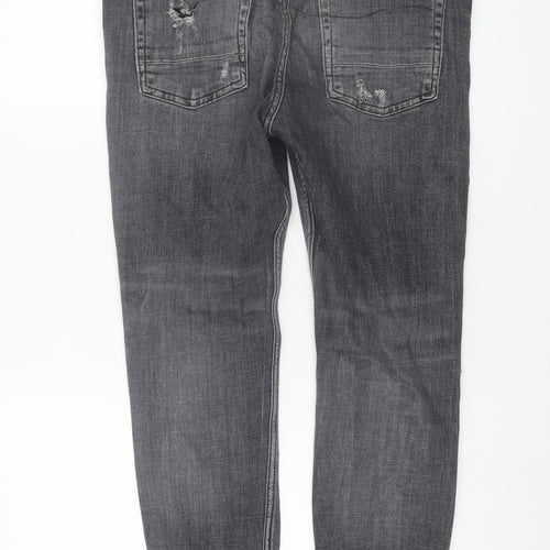 Zara Women Grey Distressed Skinny Jeans Size 14