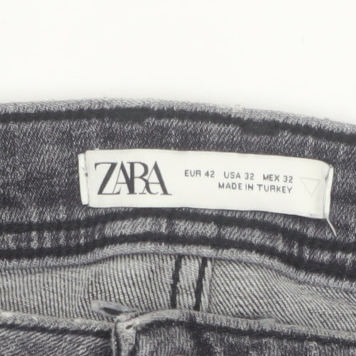 Zara Women Grey Distressed Skinny Jeans Size 14