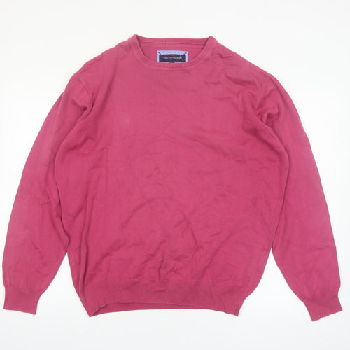 Tricot Marine Men’s Pink Cotton Crew Neck Pullover Jumper L