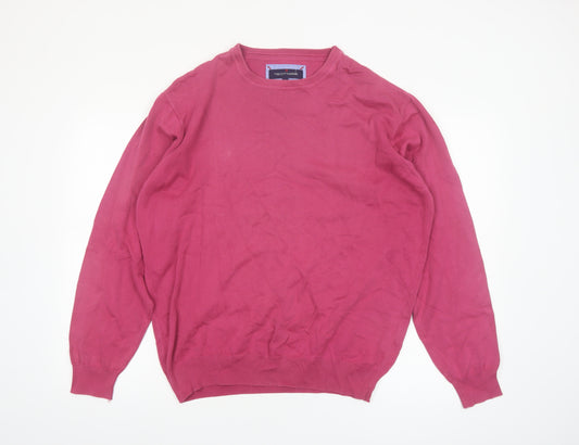 Tricot Marine Men’s Pink Cotton Crew Neck Pullover Jumper L