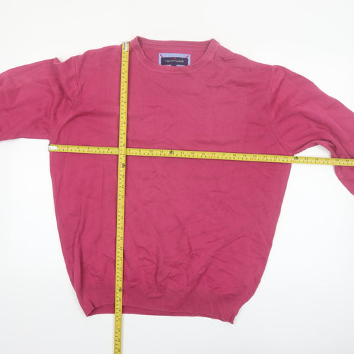 Tricot Marine Men’s Pink Cotton Crew Neck Pullover Jumper L