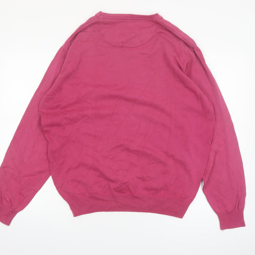 Tricot Marine Men’s Pink Cotton Crew Neck Pullover Jumper L