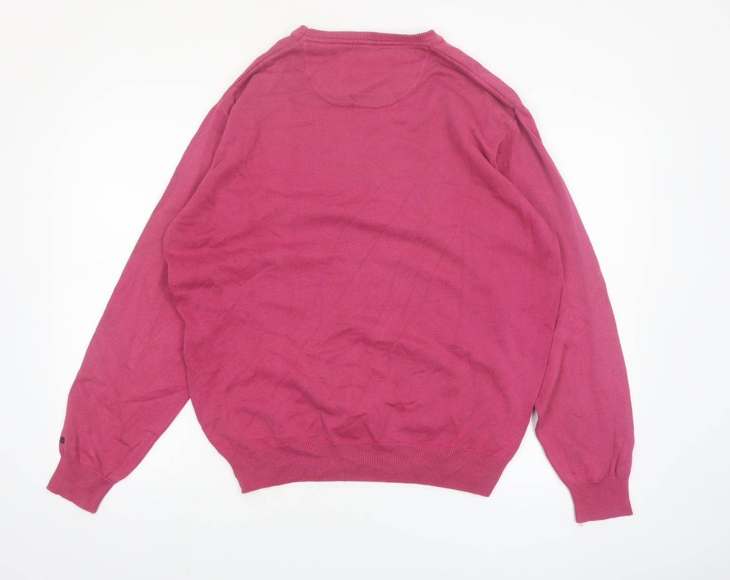 Tricot Marine Men’s Pink Cotton Crew Neck Pullover Jumper L