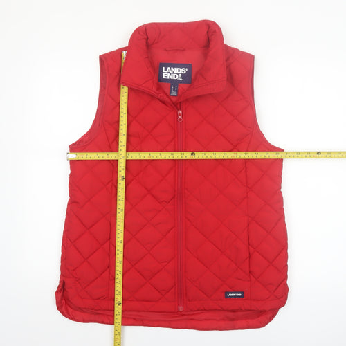 Lands' End Women's Red Quilted Padded Waistcoat M