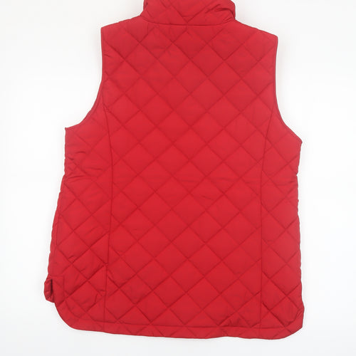 Lands' End Women's Red Quilted Padded Waistcoat M