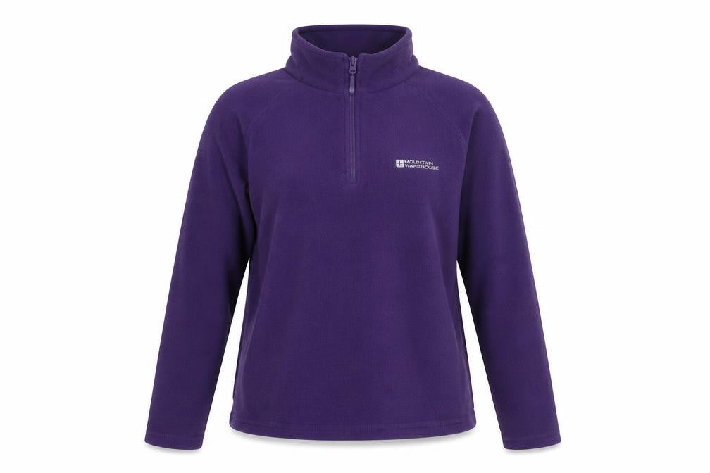 Front view of Mountain Warehouse Women Purple Fleece Pullover Sweatshirt UK14