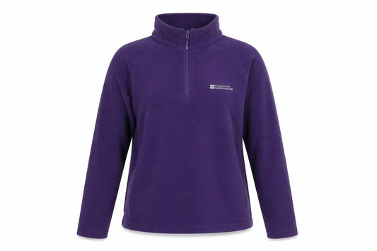 Front view of Mountain Warehouse Women Purple Fleece Pullover Sweatshirt UK14
