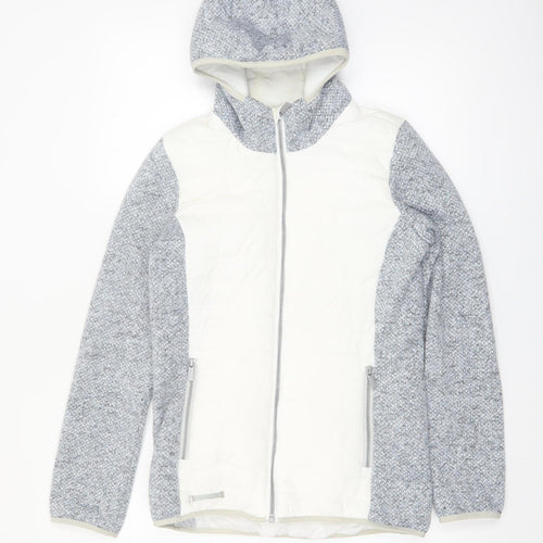 McKINLEY Womens Grey Hooded Puffer Jacket Size 12 Lined Full Zip