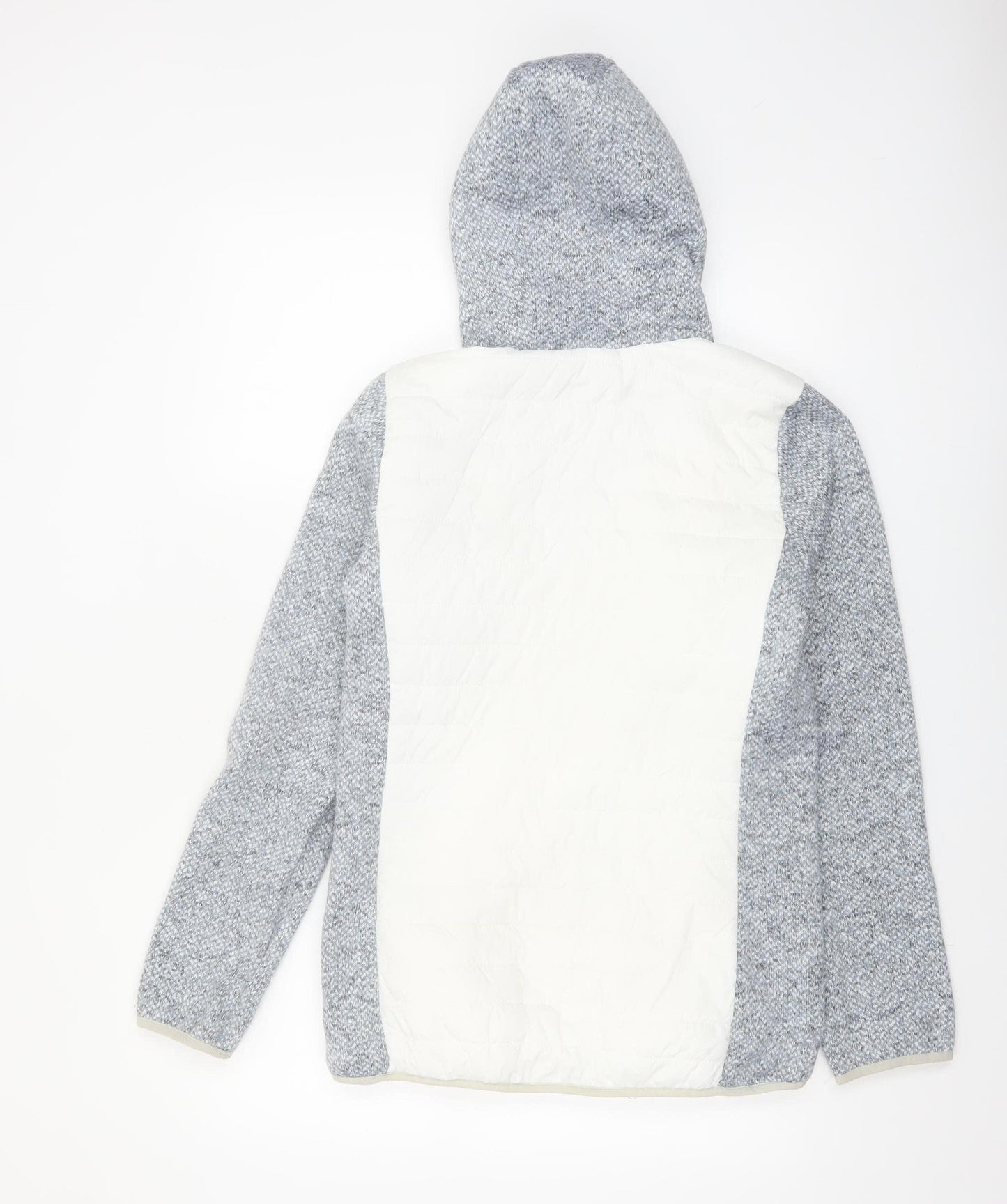 McKINLEY Womens Grey Hooded Puffer Jacket Size 12 Lined Full Zip