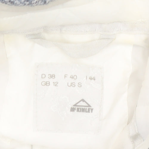 McKINLEY Womens Grey Hooded Puffer Jacket Size 12 Lined Full Zip
