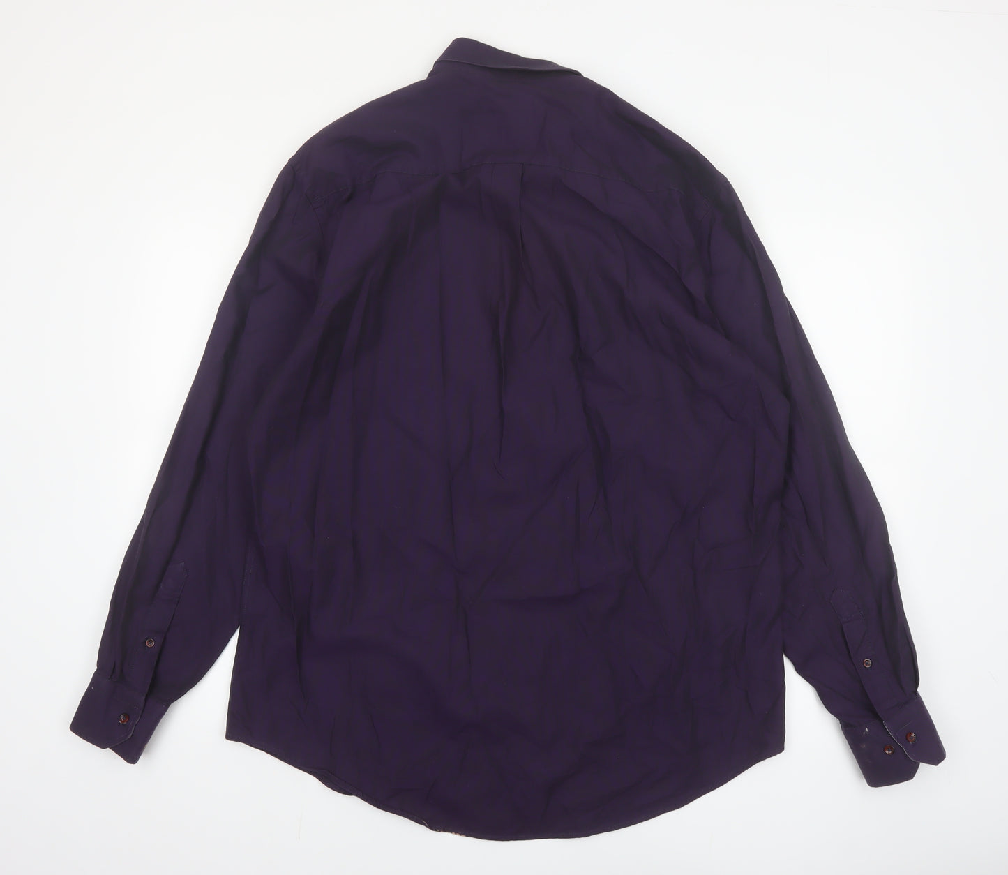 Yeats Ireland Men's Purple Cotton Button-Up Long Sleeve Shirt L Regular Fit