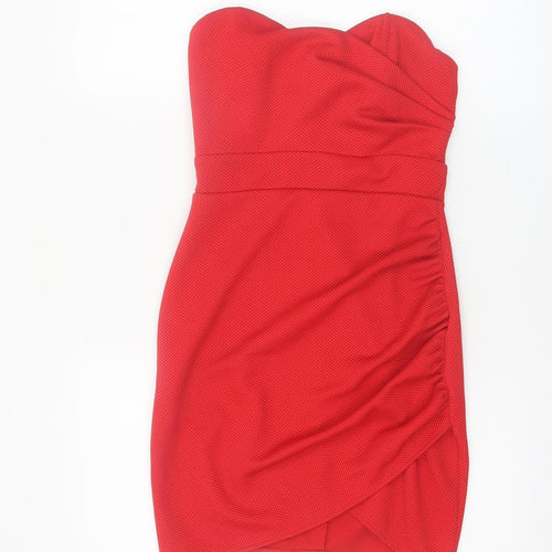 TFNC London Women’s Red Strapless Bodycon Short Dress Size S