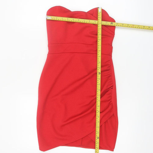 TFNC London Women’s Red Strapless Bodycon Short Dress Size S