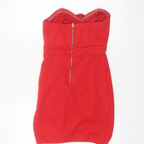 TFNC London Women’s Red Strapless Bodycon Short Dress Size S