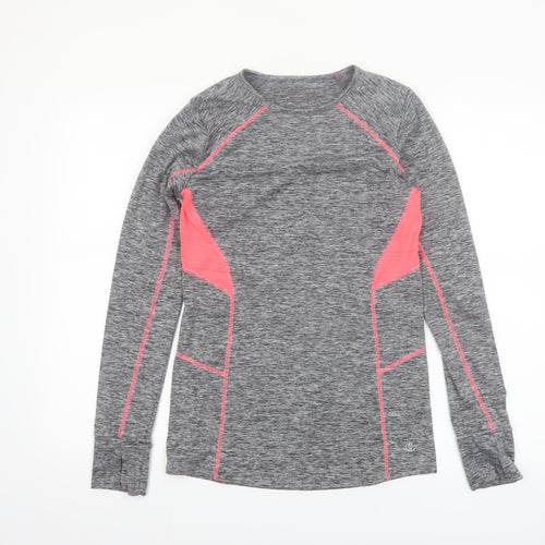 St. Bernard Grey Marl Womens Long Sleeve Activewear Top Size 12