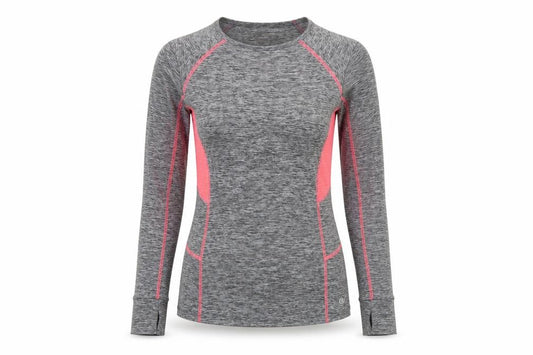St. Bernard Grey Marl Womens Long Sleeve Activewear Top Size 12