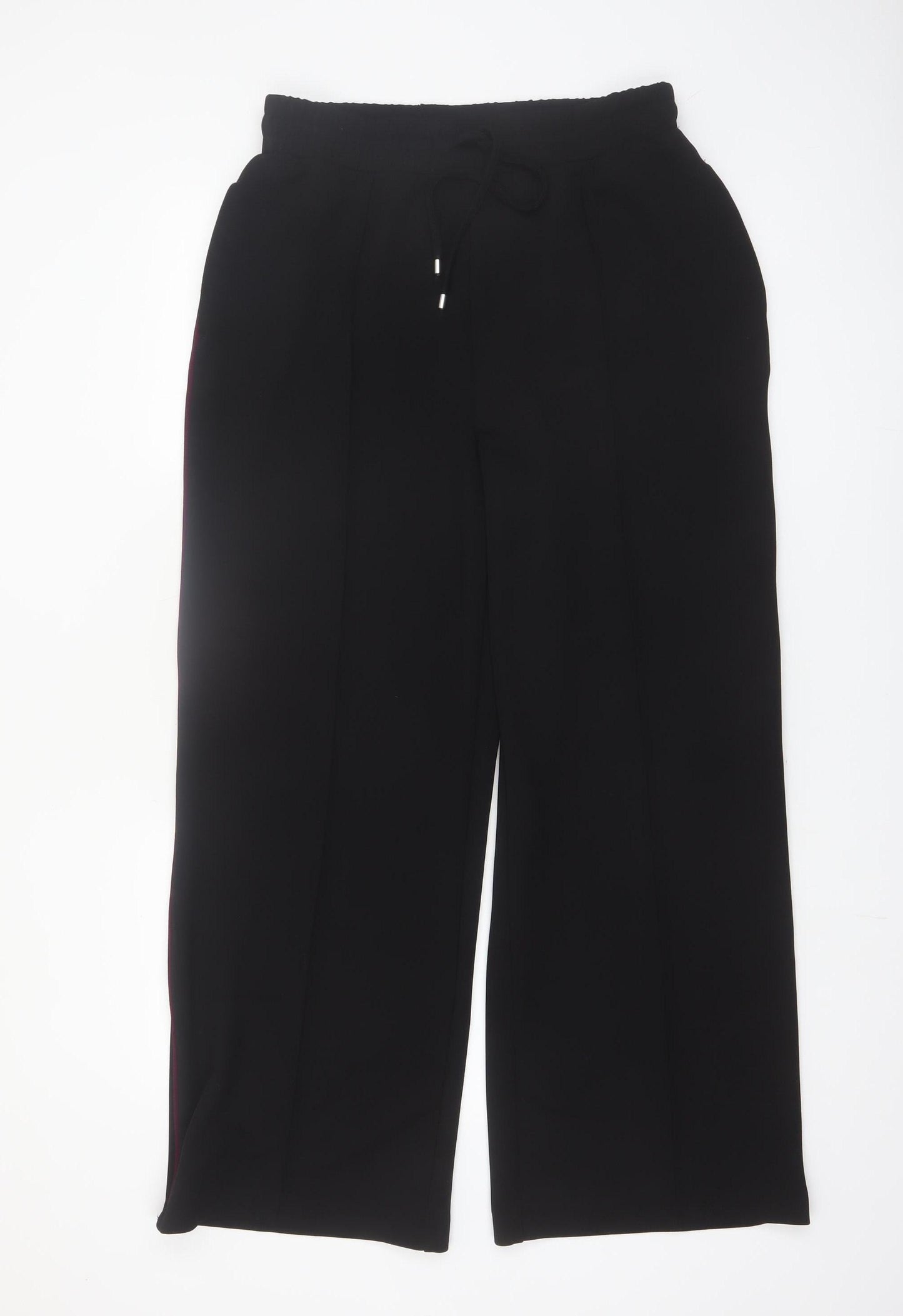 Dunnes Women Black Wide-Leg Drawstring Trousers Size M
